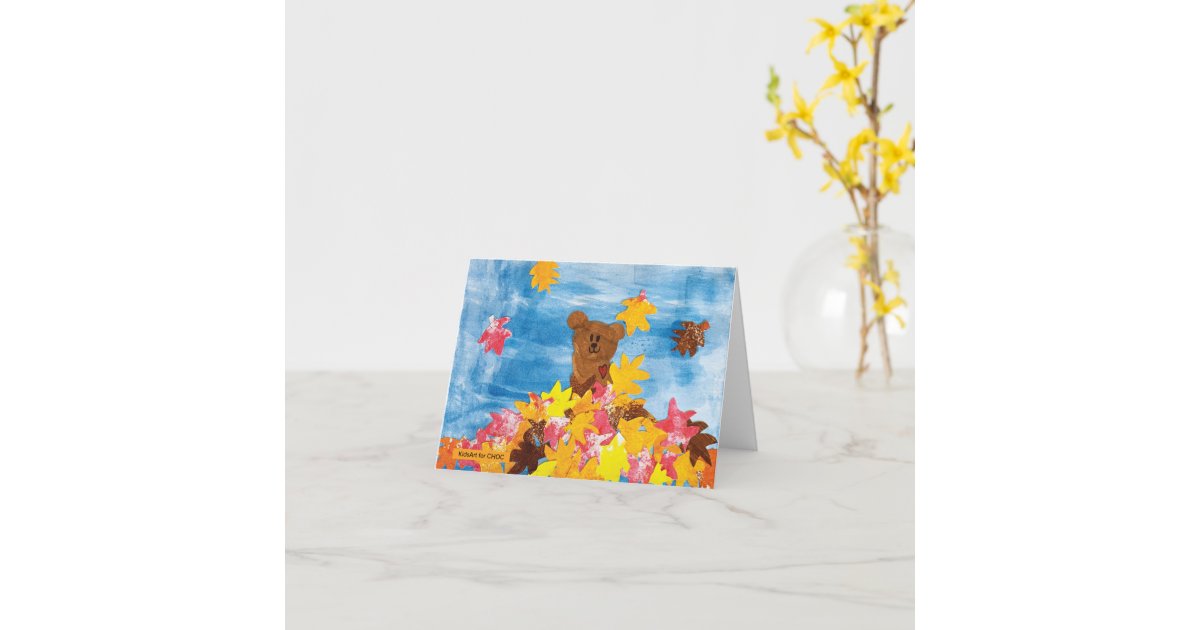 KidsArt for Choc Fall Choco Bear Card Zazzle