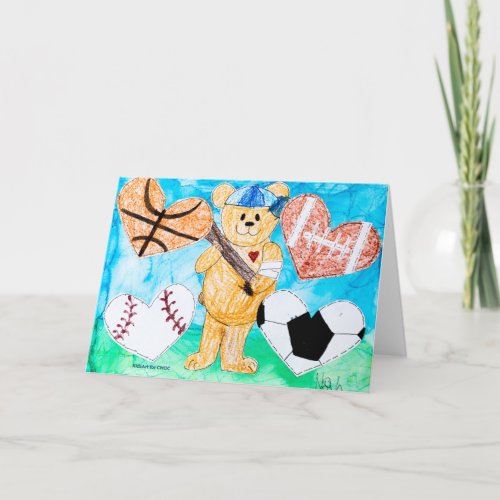 KidsArt for CHOC _ For the Love of Sports Thank You Card