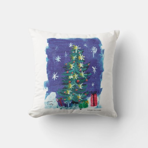 KidsArt for CHOC _ Oh Christmas Tree Throw Pillow