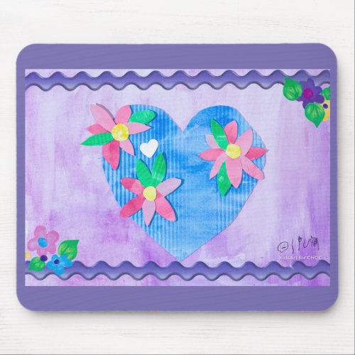 Kidsart for CHOC _ Spring Time Heart Mouse Pad