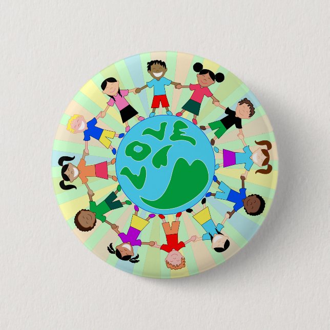 KidsLoveGlobe Pinback Button (Front)