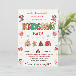 Kidsmas Party Invite - kids Christmas invitation