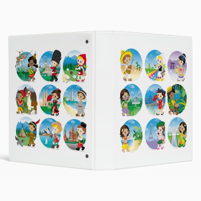 Kidz countries set 1&2 3 ring binder (Background)
