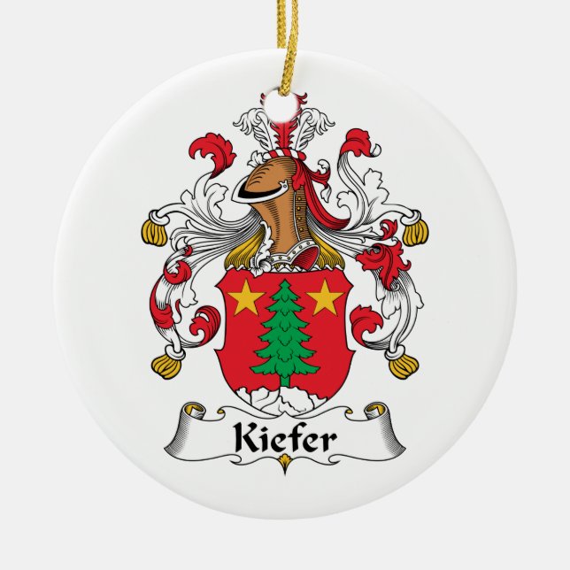 Kiefer Family Crest Ceramic Ornament (Front)
