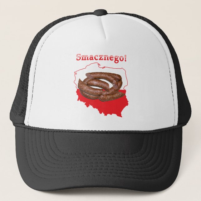 Kielbasa Smacznego Polish Map Trucker Hat (Front)