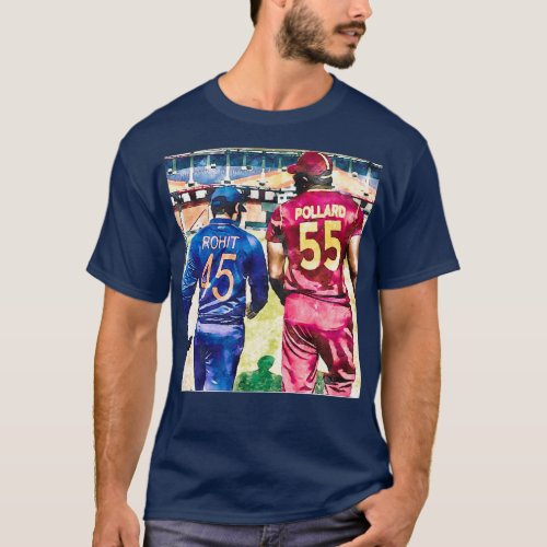 Kieron Pollard Rohit Sharma cricketer T_Shirt