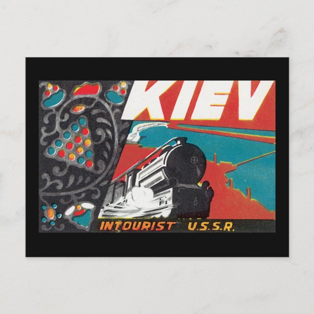 Kiev_Vintage Travel Poster Artwork Postcard (Front)