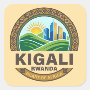 Kigali Rwanda Africa Square Sticker