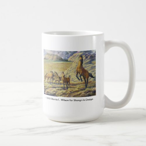 Kiger Mustang Stallion Defending His Herd Coffee Mug