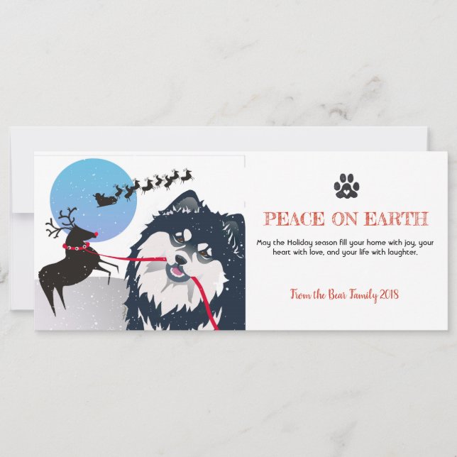 KIITOS SANTA Finnish Lapphund customize Holiday Card (Front)
