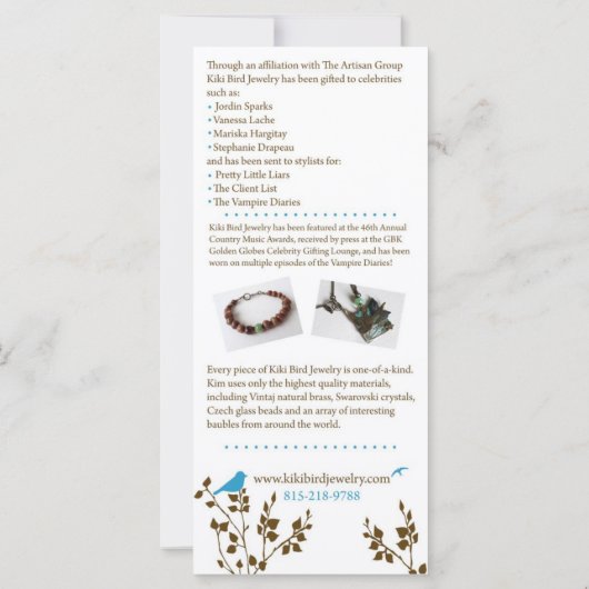 Kiki Bird Jewelry (Back)