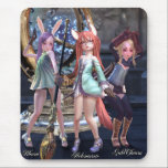 Kiki Tera Elin Mousepad<br><div class="desc">The tiny, cute Elin of Tera are masters of magic. The three sisters are among the best and brightest! Bloem... the raven-haired priest, Helenarose... the clever sorceress, and GlodCharm... the lightning-fast warrior. They vernture forth from the streets of Velika to slay basilisks that threaten the local villages... and amass piles...</div>
