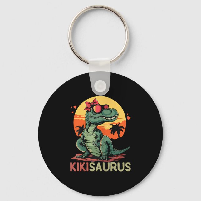 Kikisaurus Dino Dinosaur Kiki-saurus T-rex Mother' Keychain (Front)