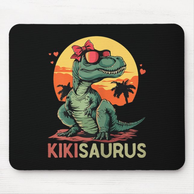 Kikisaurus Dino Dinosaur Kiki-saurus T-rex Mother' Mouse Pad (Front)