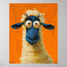 Kiko the Sheep – Whimsical Digital Art Poster