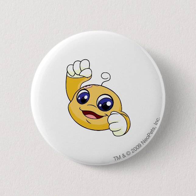 Kiko Yellow Pinback Button (Front)