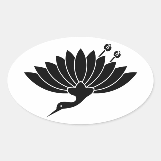 Kikuzuru Oval Sticker (Front)