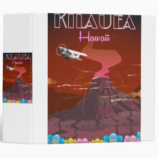 Kilauea Hawaii flight travel poster 3 Ring Binder