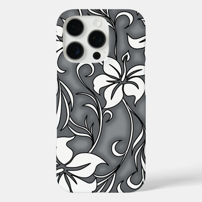 Kilauea Hibiscus Hawaiian Floral Gray Case-Mate iPhone Case (Back)