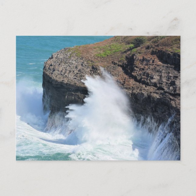 Kilauea Kauai Ocean waves Postcard (Front)