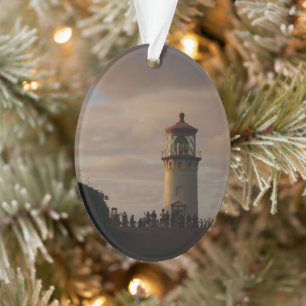 Kilauea Lighthouse at Dusk on a Christmas  Ornament