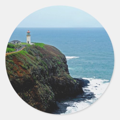 Kilauea Lighthouse Classic Round Sticker