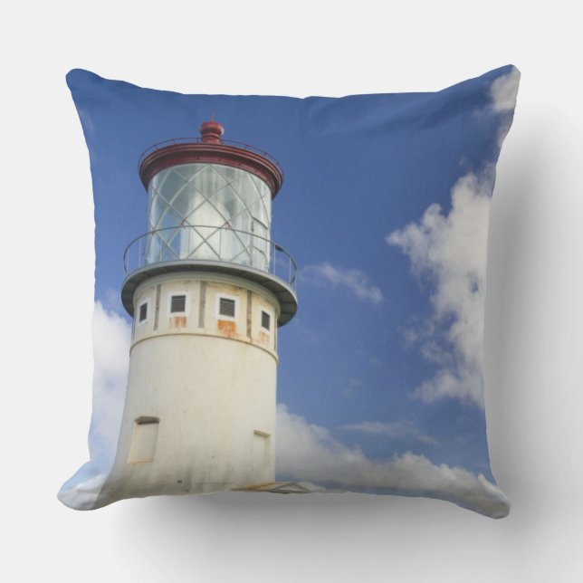 Kilauea Lighthouse Throw Pillow (Front)