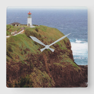 Kilauea Point Lighthouse, Kauai, Hawaii Square Wall Clock