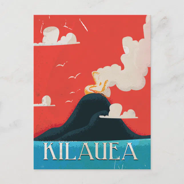 Kilauea Vintage Vacation Poster Art Postcard | Zazzle