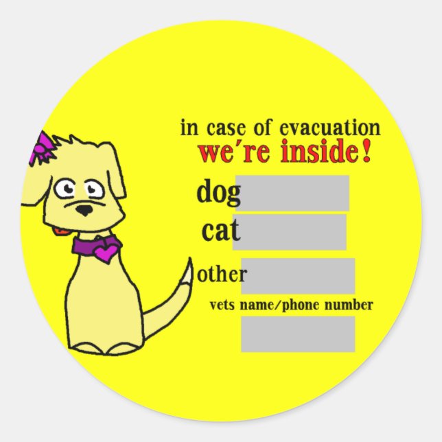 "Kiley" Evacuation Sticker (Front)