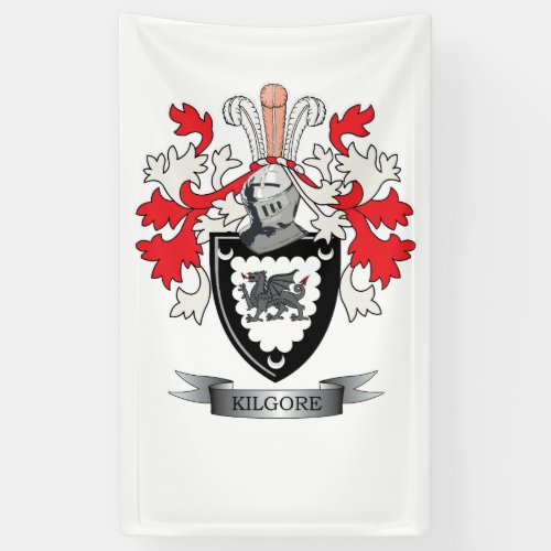 Kilgore Family Crest Coat of Arms Banner