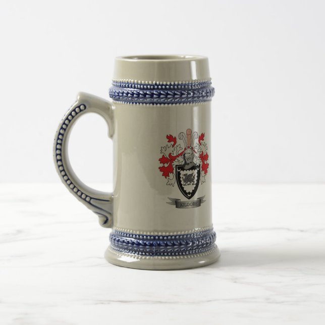 Kilgore Family Crest Coat of Arms Beer Stein (Left)