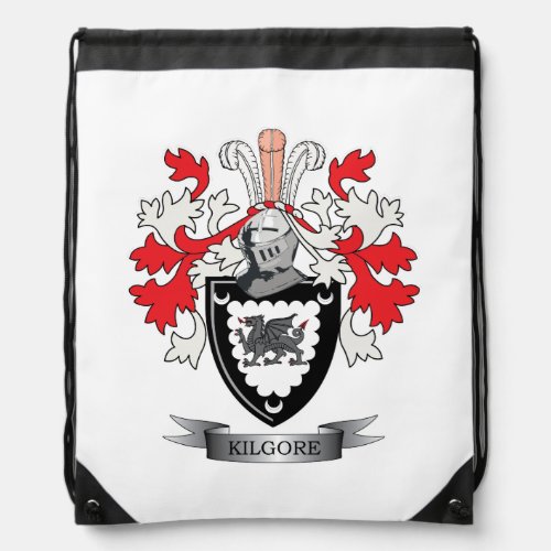 Kilgore Family Crest Coat of Arms Drawstring Bag