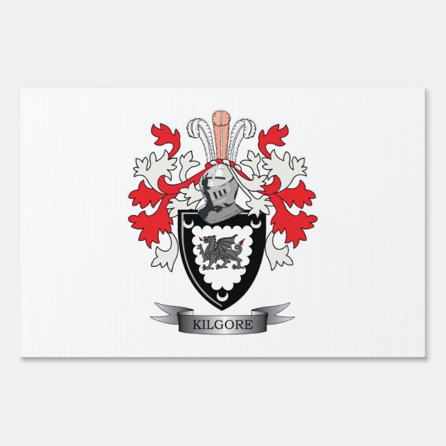 Kilgore Family Crest Coat of Arms Sign (Front)