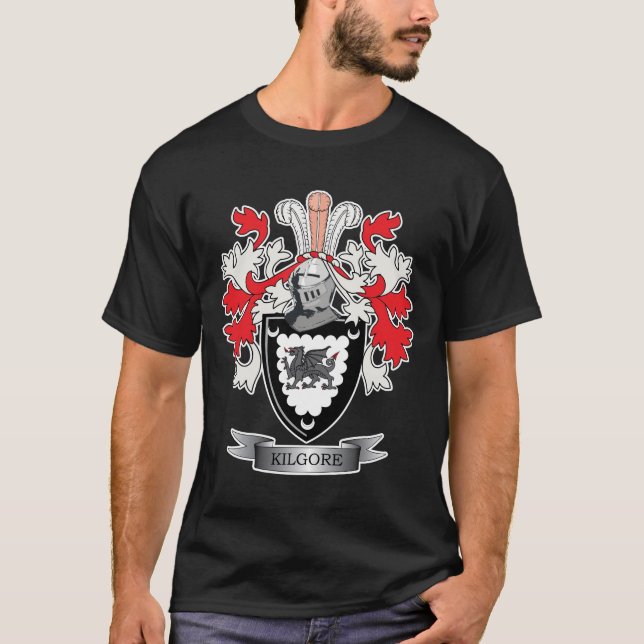 Kilgore Family Crest Coat of Arms T-Shirt (Front)