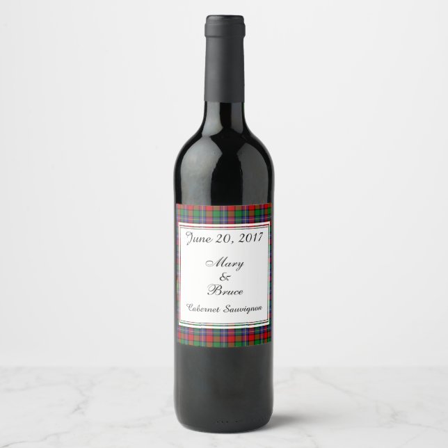 Kilgore Scottish Wedding Wine Label (Front)