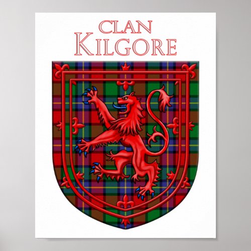 Kilgore Tartan Scottish Plaid Lion Rampant Poster