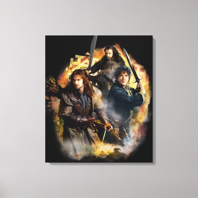 Kili, BILBO BAGGINS™, & THORIN OAKENSHIELD™ Art Canvas Print (Front)