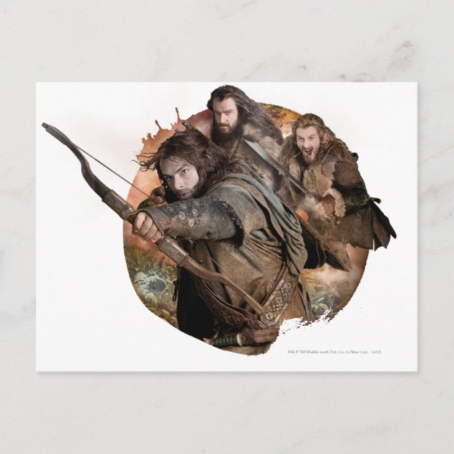 Kili, THORIN OAKENSHIELD™, and Fili Postcard (Front)