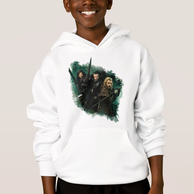 Kili, THORIN OAKENSHIELD™, & Fili Graphic Hoodie (Front)