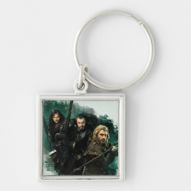 Kili, THORIN OAKENSHIELD™, & Fili Graphic Keychain (Front)