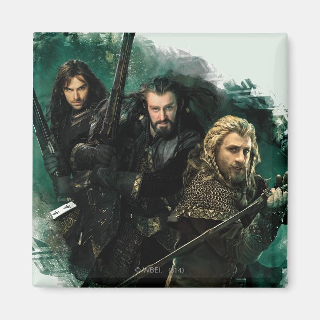 Kili, THORIN OAKENSHIELD™, & Fili Graphic Magnet (Front)