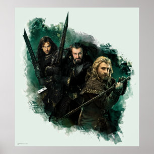 Kili, THORIN OAKENSHIELD™, & Fili Graphic Poster