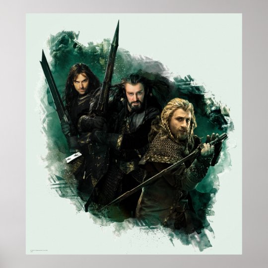 kili-thorin-oakenshield-fili-graphic-poster-zazzle