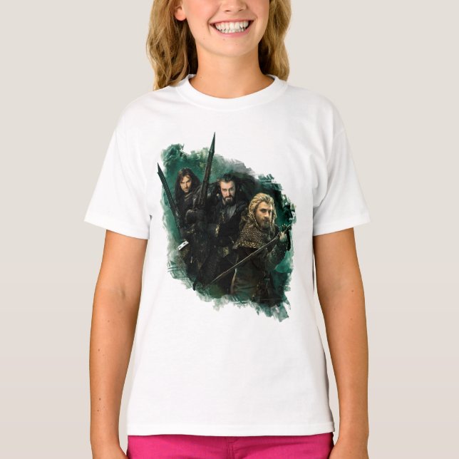 Kili, THORIN OAKENSHIELD™, & Fili Graphic T-Shirt (Front)