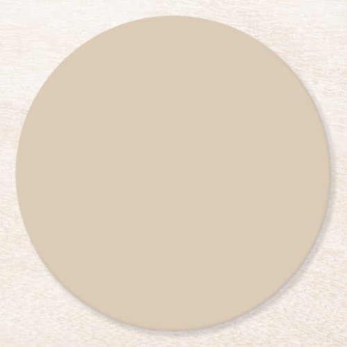 Kilim Beige Solid Color Round Paper Coaster