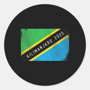 Kilimanjaro 2025 Tanzania Flag Mount Kilimanjaro C Classic Round Sticker