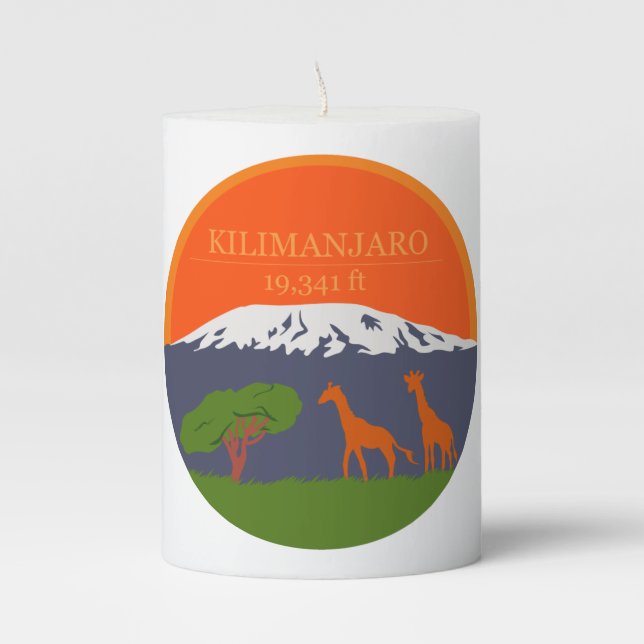 Kilimanjaro Altitude Pillar Candle (Front)
