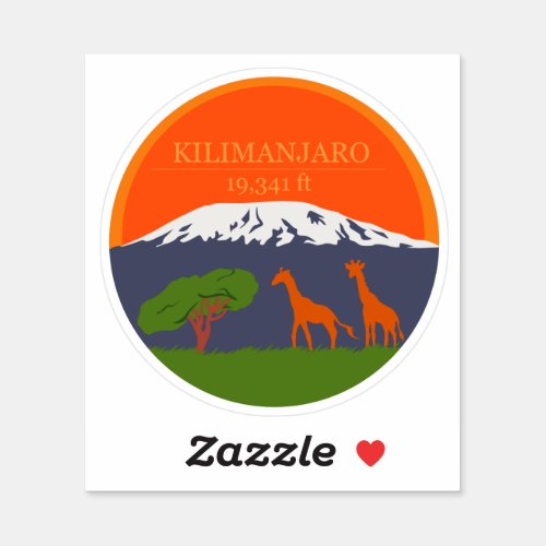 Kilimanjaro Altitude Sticker