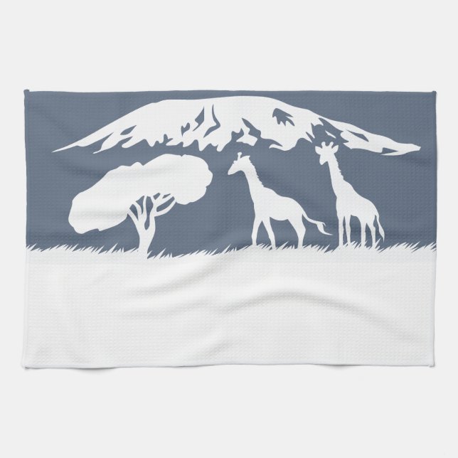 Kilimanjaro (Blue) Kitchen Towel (Horizontal)
